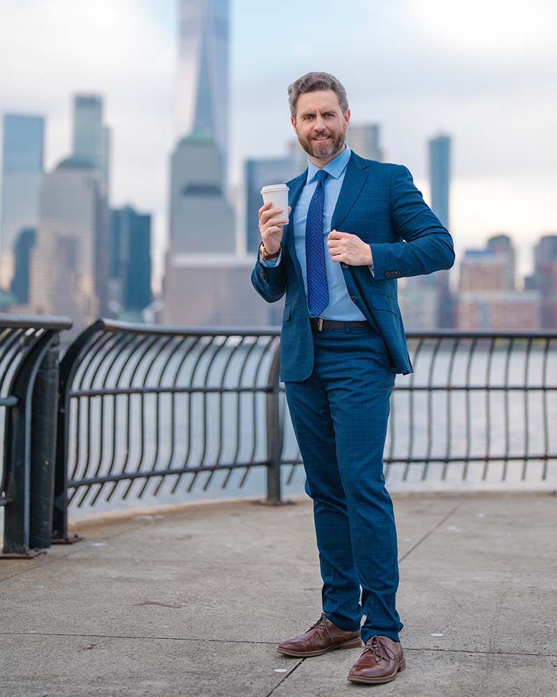 Accomplished professional man in an upscale city setting
